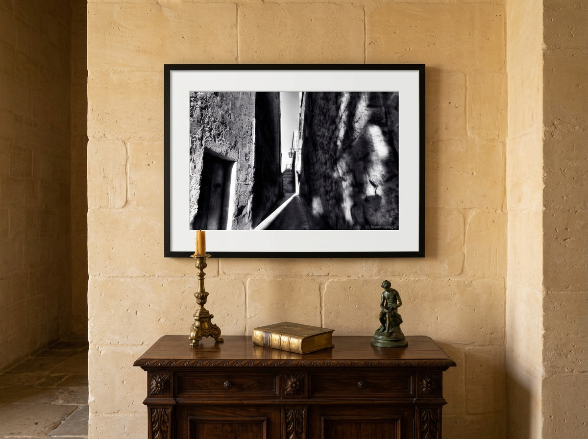 Timeless Craftsmanship mood, artwork styled in a room